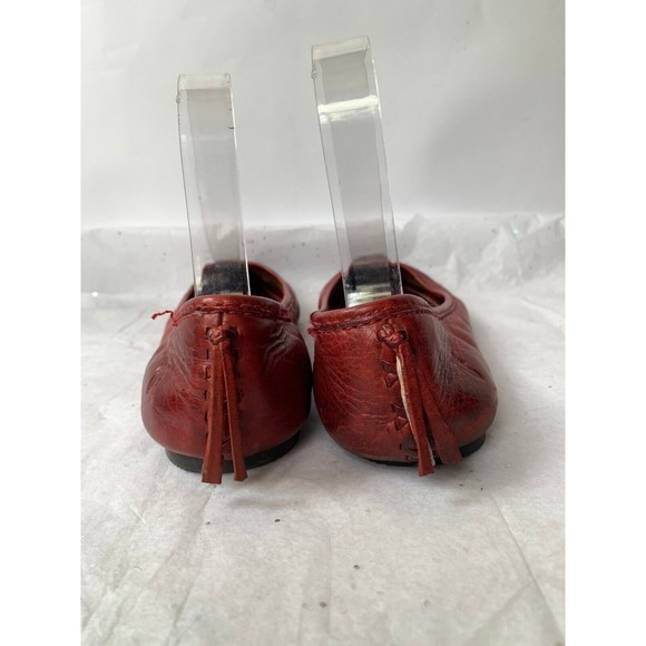 Frye Regina Deep Red Pointed Toe Flats Size 7 Rubber Sole Comfort Padded Insole - Picture 11 of 14